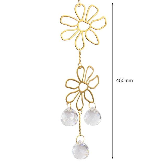 Crystal Wind Chime Star Moon Sun Pendant Indoor Window For Window in Garden Starry Sky Decor Catchers with Crystals Dream Sun Catchers Plated Colorful Beads Hanging Drop for Outdoor Garden Moon Prism | STDEJS92PL2 | Wiccan Center