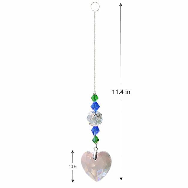 Crystal Wind Star Moon Pendant Handmade Sun Catcher Light Catcher Newly Designed Prism Crystal Colorful Light Prism Chandelier Glass Crystal Pendant Pearl Yarn Gift Handmade Garden Window Wedding Curtain Chandelier | STWC3899PLMKO | Wiccan Center
