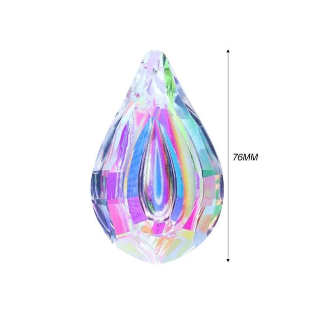 Crystal Wind Star Moon Pendant Handmade Sun Catcher Light Catcher Newly Designed Prism Crystal Colorful Light Prism Chandelier Glass Crystal Pendant Pearl Yarn Gift Handmade Garden Window Wedding Curtain Chandelier | STWC3899PLMKO | Wiccan Center