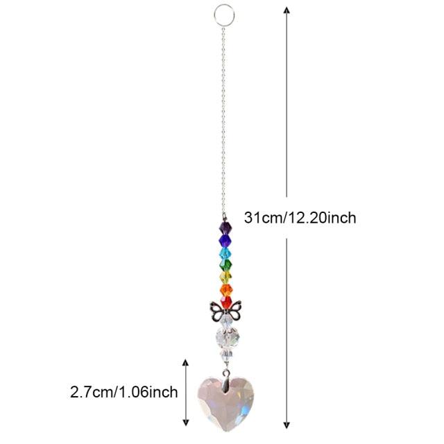 Crystal Wind Star Moon Pendant Handmade Sun Catcher Light Catcher Newly Designed Prism Crystal Colorful Light Prism Chandelier Glass Crystal Pendant Pearl Yarn Gift Handmade Garden Window Wedding Curtain Chandelier | STWC3899PLMKO | Wiccan Center