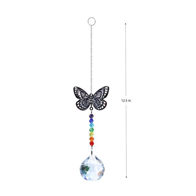Crystal Wind Star Moon Pendant Handmade Sun Catcher Light Catcher Newly Designed Prism Crystal Colorful Light Prism Chandelier Glass Crystal Pendant Pearl Yarn Gift Handmade Garden Window Wedding Curtain Chandelier