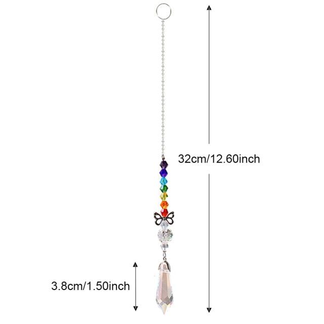 Crystal Wind Star Moon Pendant Handmade Sun Catcher Light Catcher Newly Designed Prism Crystal Colorful Light Prism Chandelier Glass Crystal Pendant Pearl Yarn Gift Handmade Garden Window Wedding Curtain Chandelier | STWC3899PLMKO | Wiccan Center