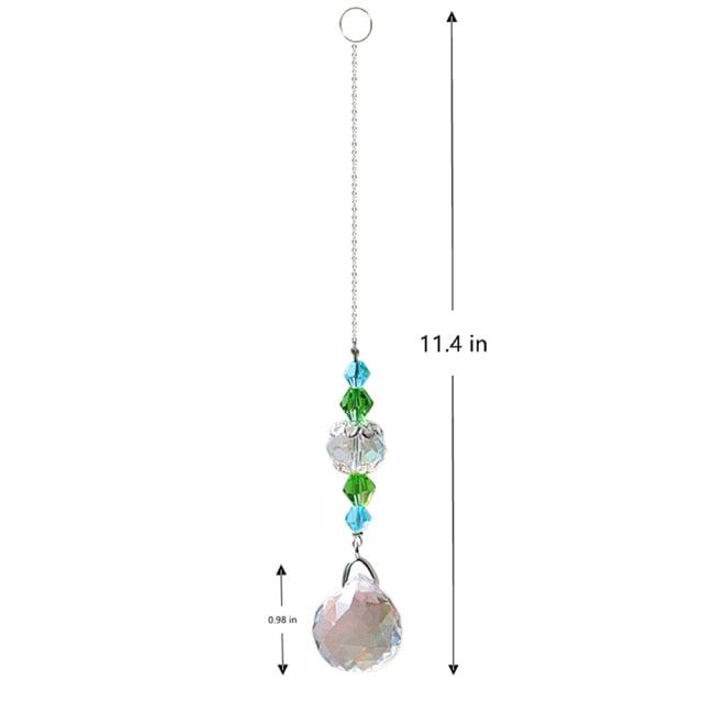 Crystal Wind Star Moon Pendant Handmade Sun Catcher Light Catcher Newly Designed Prism Crystal Colorful Light Prism Chandelier Glass Crystal Pendant Pearl Yarn Gift Handmade Garden Window Wedding Curtain Chandelier | STWC3899PLMKO | Wiccan Center