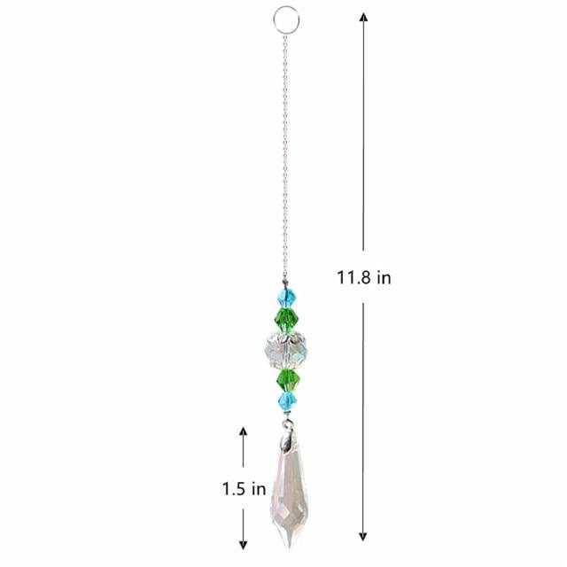 Crystal Wind Star Moon Pendant Handmade Sun Catcher Light Catcher Newly Designed Prism Crystal Colorful Light Prism Chandelier Glass Crystal Pendant Pearl Yarn Gift Handmade Garden Window Wedding Curtain Chandelier | STWC3899PLMKO | Wiccan Center