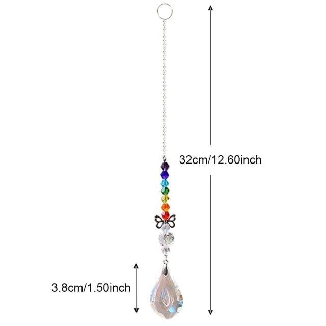 Crystal Wind Star Moon Pendant Handmade Sun Catcher Light Catcher Newly Designed Prism Crystal Colorful Light Prism Chandelier Glass Crystal Pendant Pearl Yarn Gift Handmade Garden Window Wedding Curtain Chandelier | STWC3899PLMKO | Wiccan Center