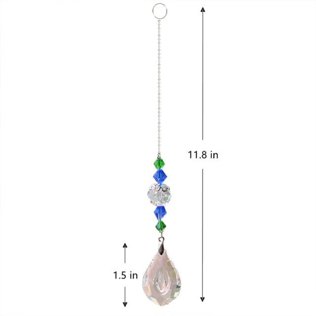 Crystal Wind Star Moon Pendant Handmade Sun Catcher Light Catcher Newly Designed Prism Crystal Colorful Light Prism Chandelier Glass Crystal Pendant Pearl Yarn Gift Handmade Garden Window Wedding Curtain Chandelier | STWC3899PLMKO | Wiccan Center