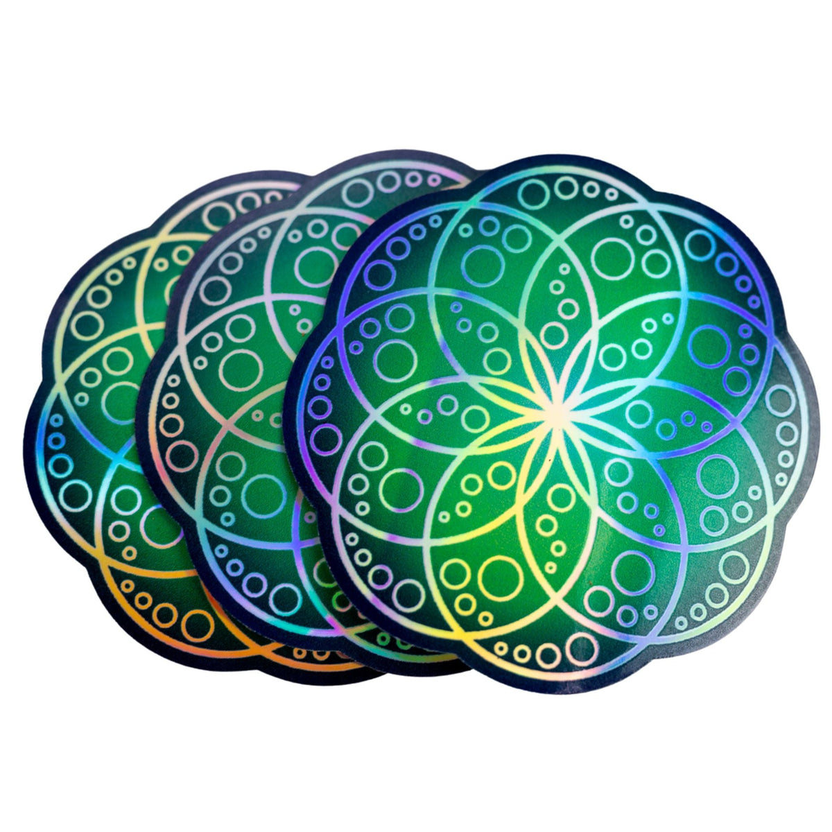 Crystal Grid Holographic Sticker | | Wiccan Center