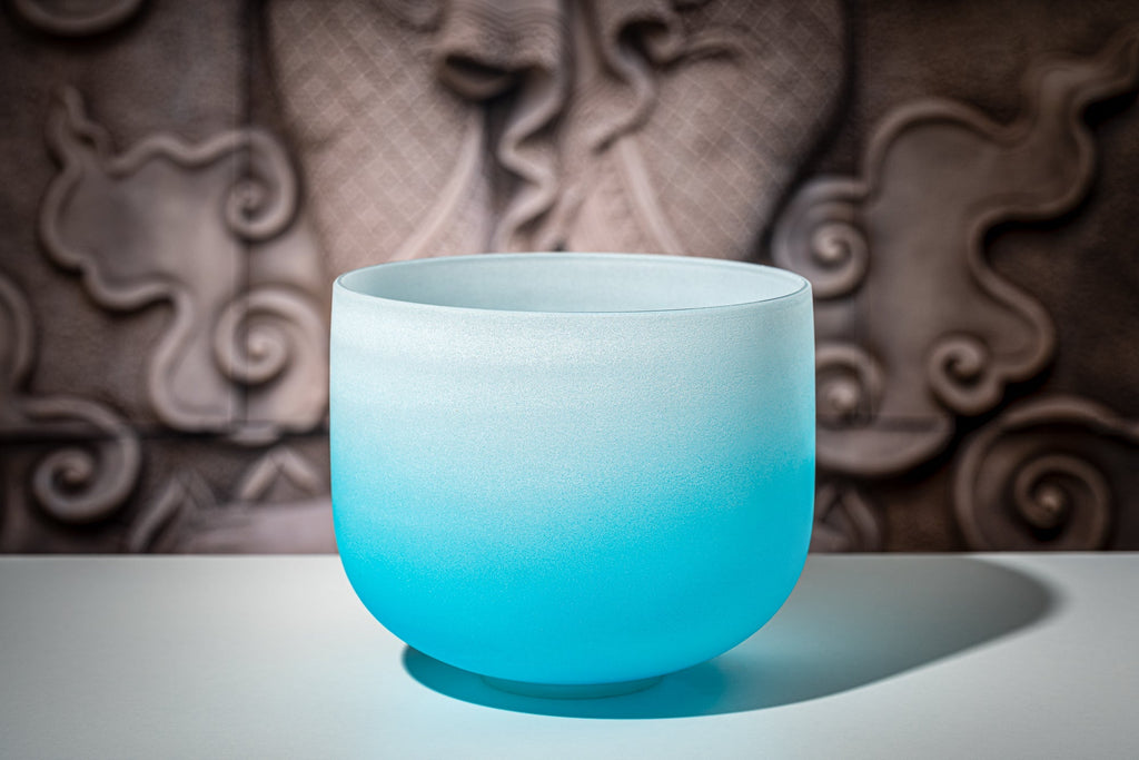 7 Chakra Color Quartz Crystal Singing Bowl Set (8"-14") | 440 Hz Color-Frosted Crystal Singing Bowl Set | Wiccan Center