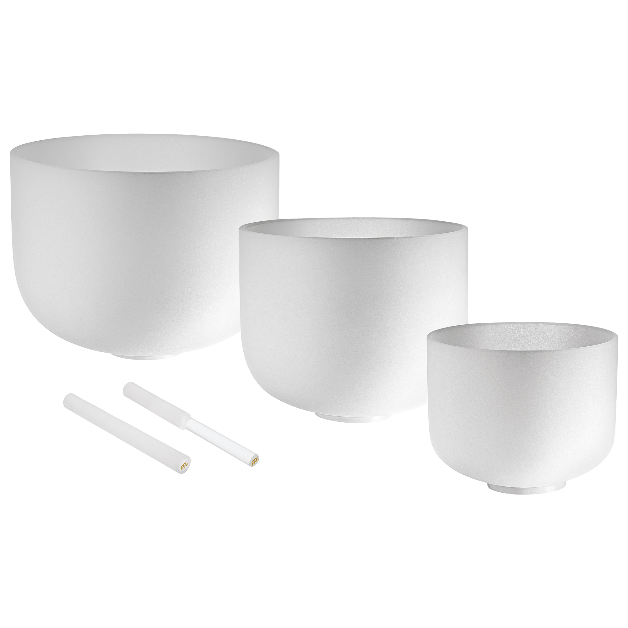 432 Hz Crystal Singing Bowls 8” F4, 10” D4, 12” C4 - Pure Harmony Set | 432 Hz White-Frosted Crystal Singing Bowl Set | Wiccan Center