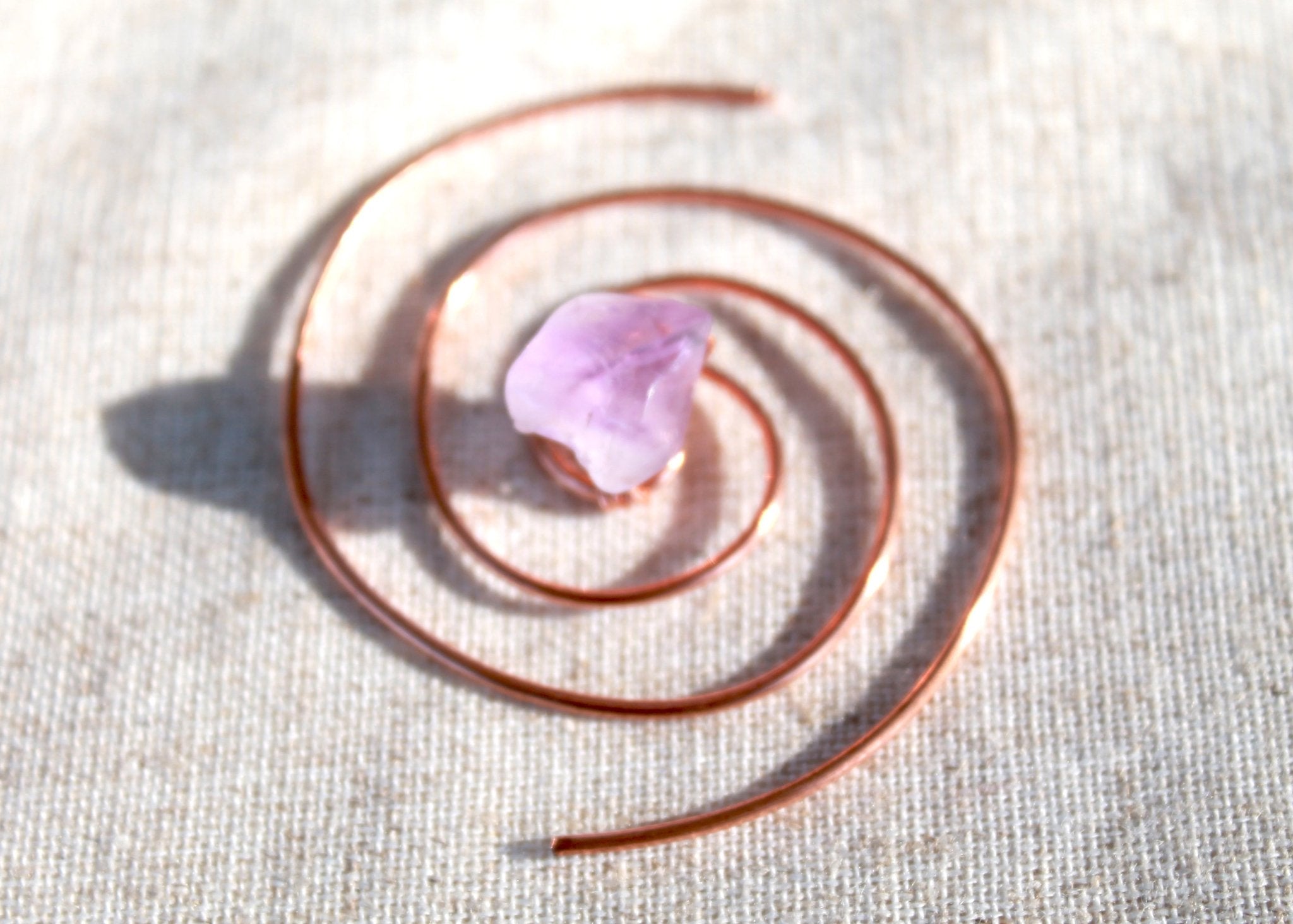 CuH2O Droplet: Crystal Infused Copper Coil Water Charger | Yoga Lifestyle Accessory | Wiccan Center