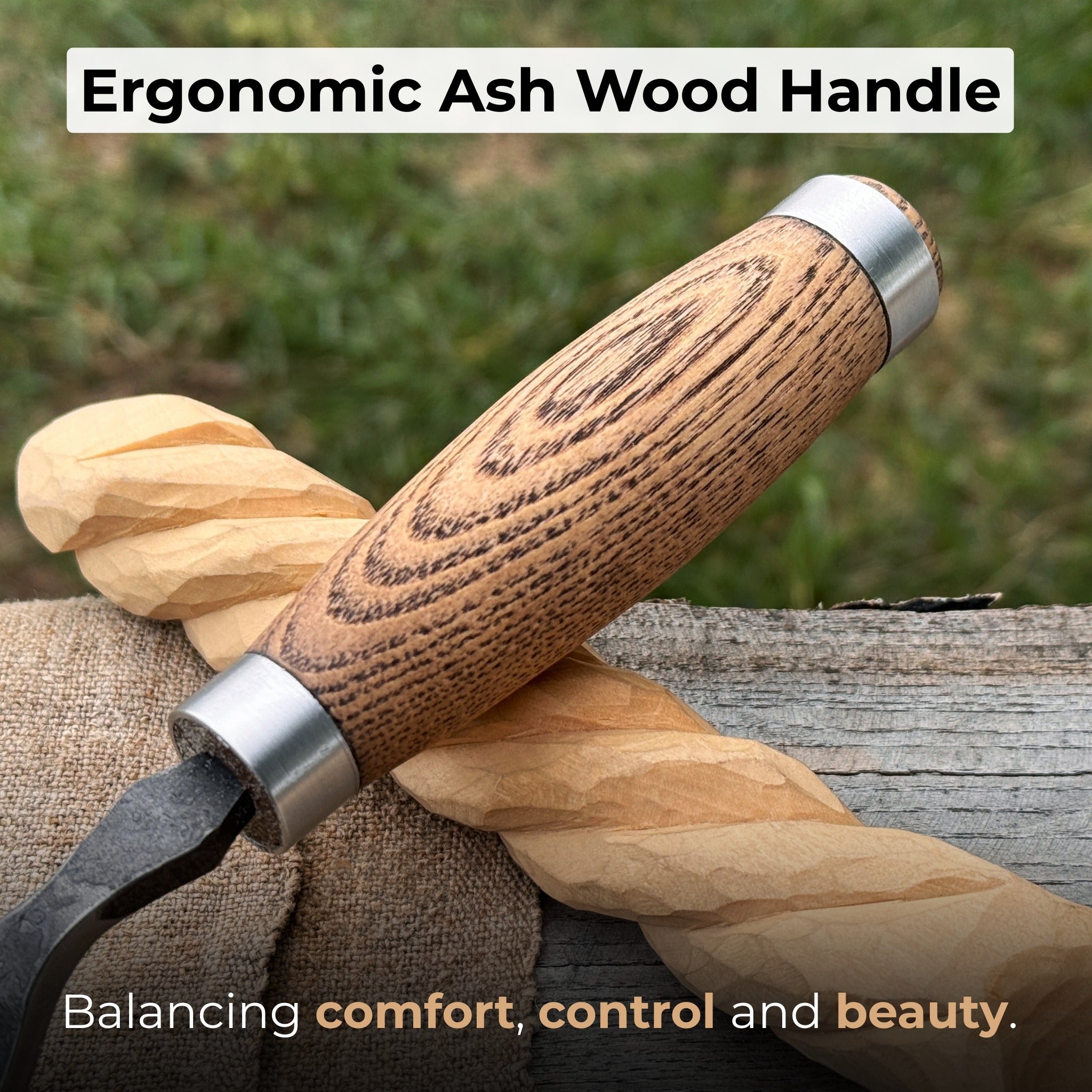 Curved Bowl Gouge, 10 - 45 mm (0.4 - 1.8 inches) | Bent Gouge | Wiccan Center