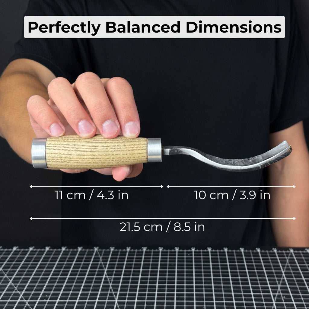 Curved Bowl Gouge, 10 - 45 mm (0.4 - 1.8 inches) | Bent Gouge | Wiccan Center