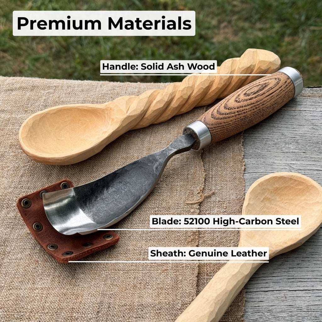 Curved Bowl Gouge, 10 - 45 mm (0.4 - 1.8 inches) | Bent Gouge | Wiccan Center