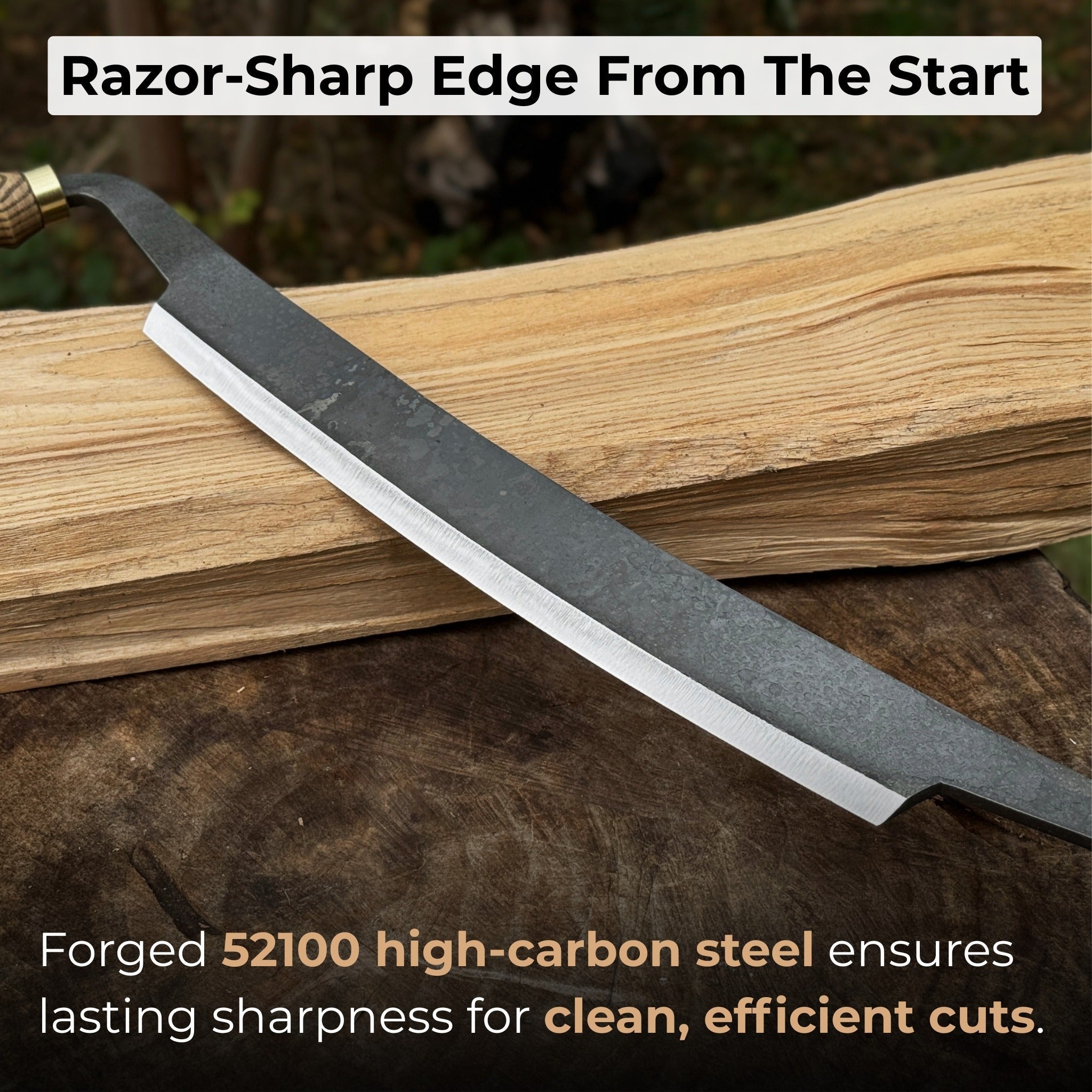 Curved Draw Knife (Push/Pull Shave), 25.5 cm (10 inch) Cutting Edge | Tool Sets | Wiccan Center