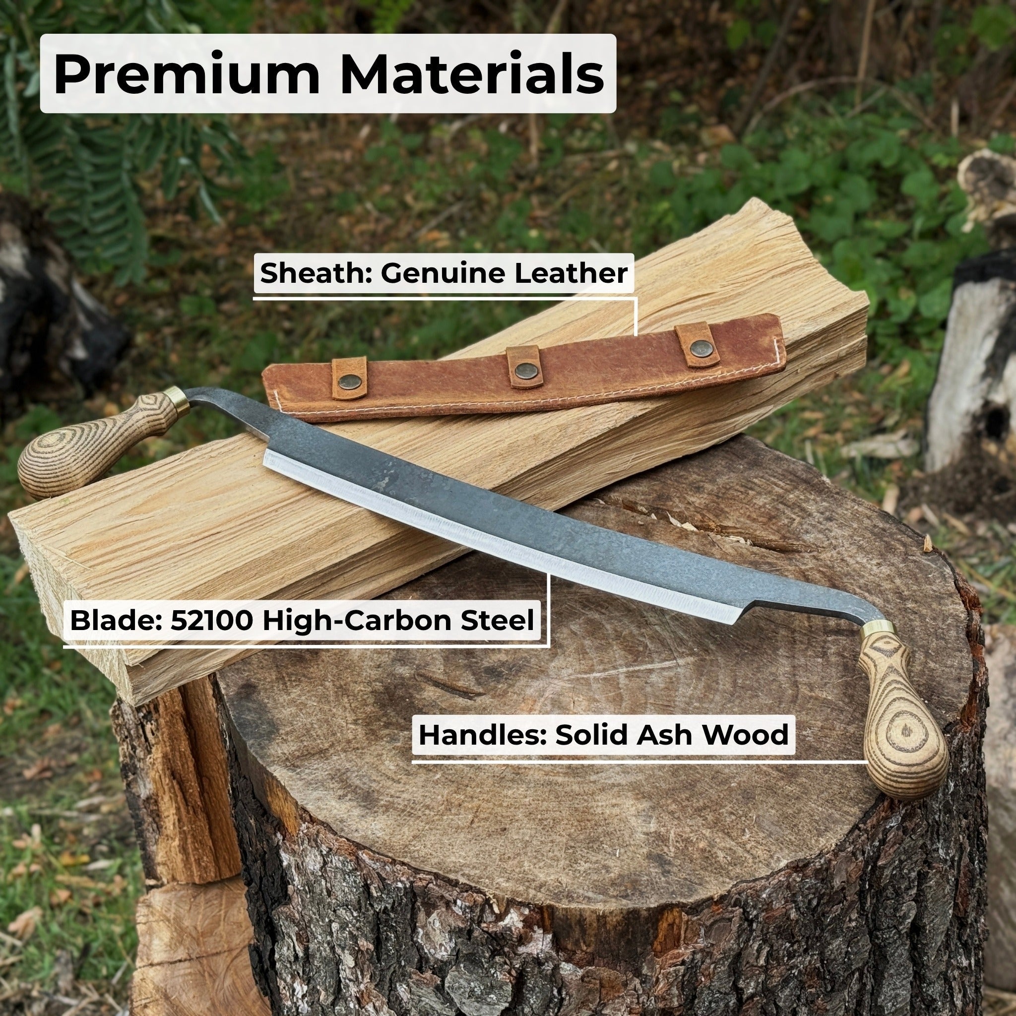 Curved Draw Knife (Push/Pull Shave), 25.5 cm (10 inch) Cutting Edge | Tool Sets | Wiccan Center