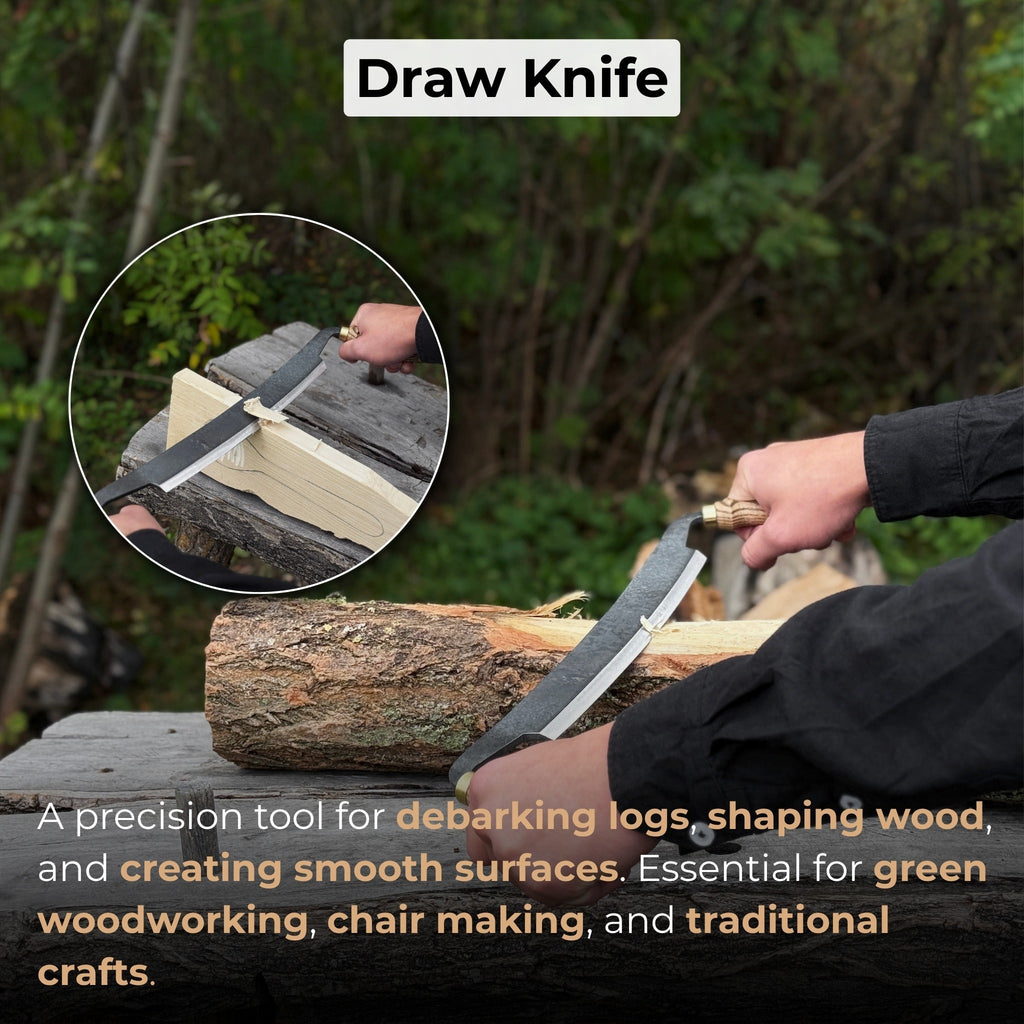 Curved Draw Knife (Push/Pull Shave), 25.5 cm (10 inch) Cutting Edge | Tool Sets | Wiccan Center