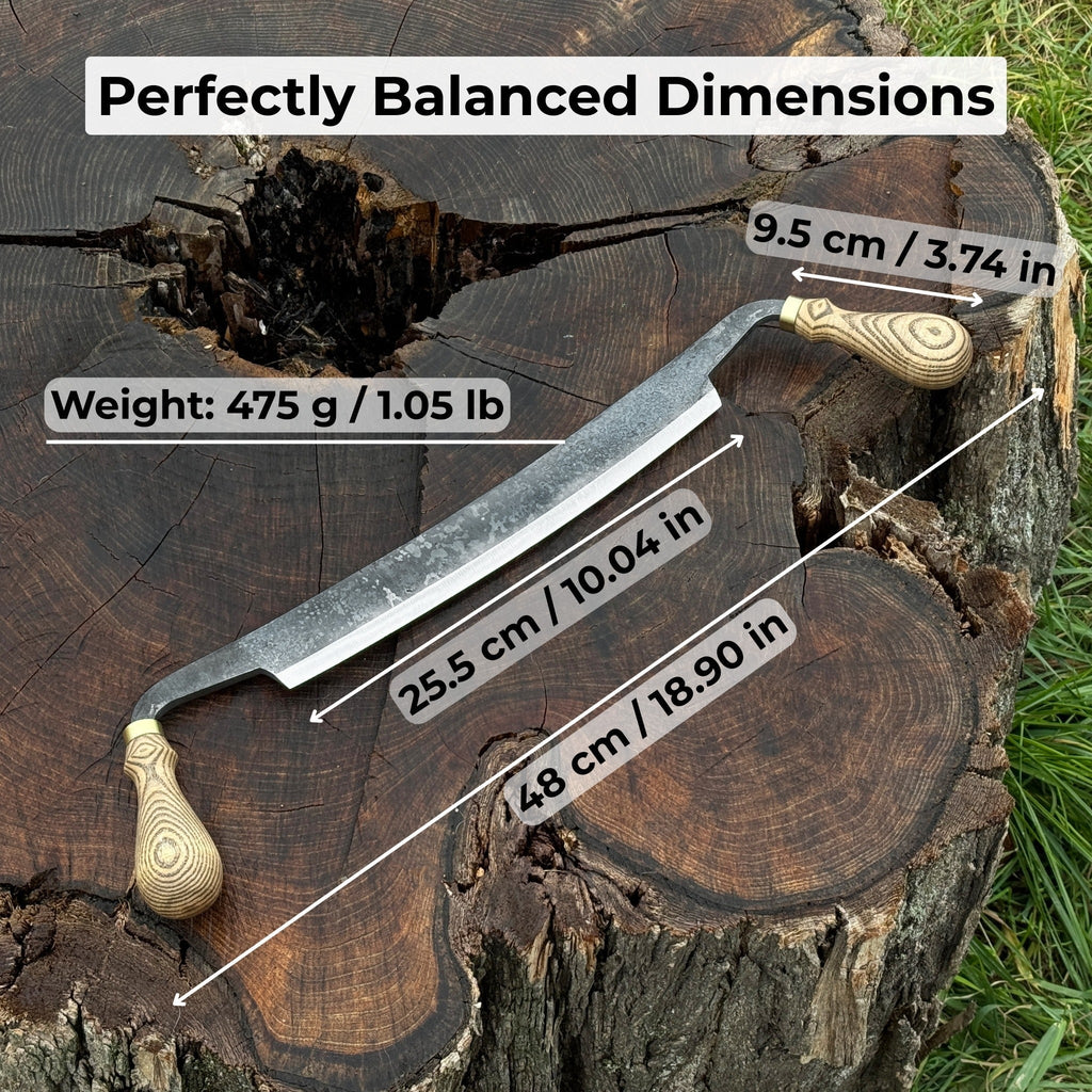 Curved Draw Knife (Push/Pull Shave), 25.5 cm (10 inch) Cutting Edge | Tool Sets | Wiccan Center
