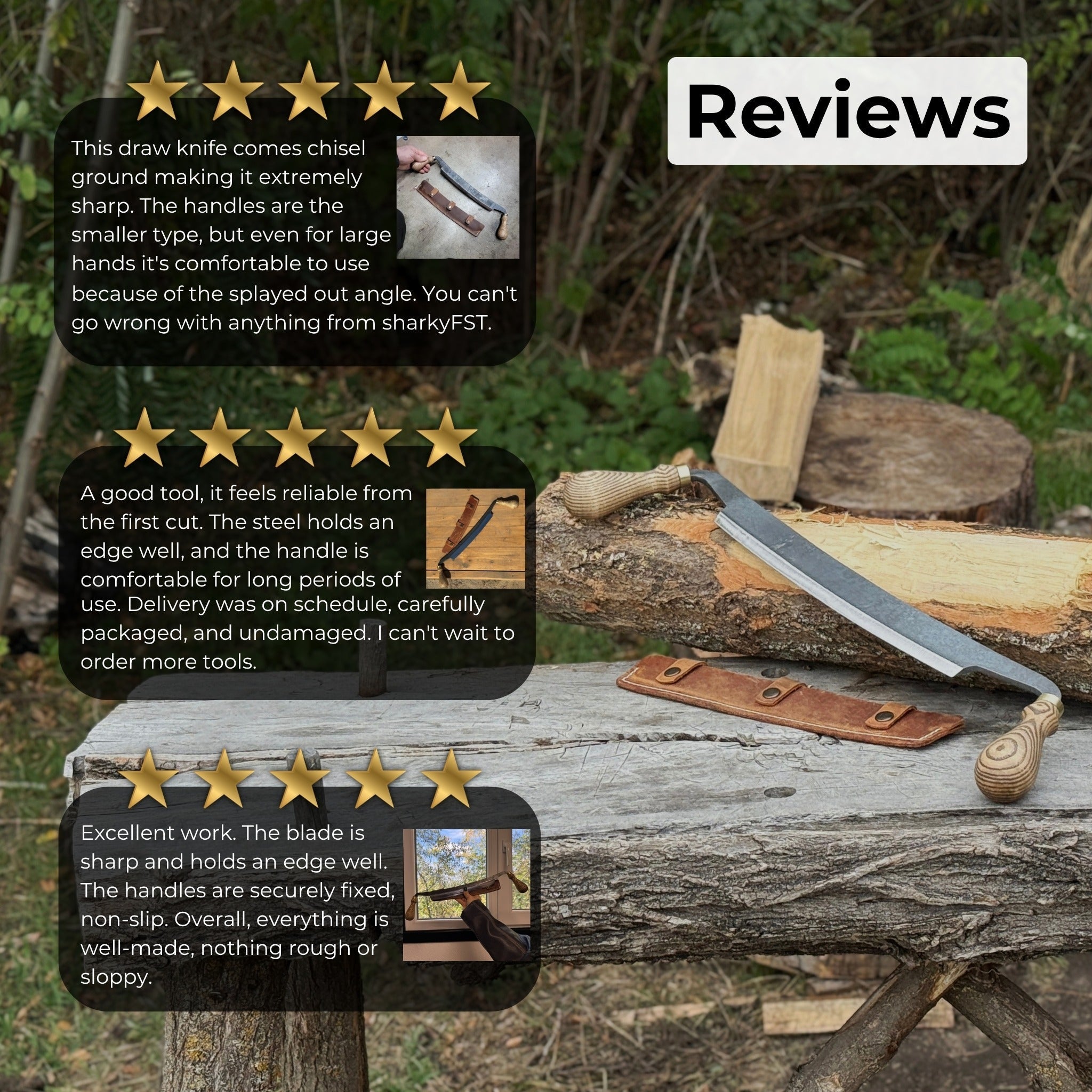 Curved Draw Knife (Push/Pull Shave), 25.5 cm (10 inch) Cutting Edge | Tool Sets | Wiccan Center