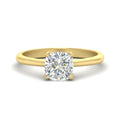 Floral Head Cushion Solitaire Cathedral Ring