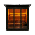 Custom 4-Person Luxury Canadian Red Cedar Outdoor Steam Sauna With Heater And Stones [Made-To-Order] (SAK42068)
