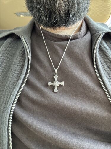 Saint Cuthbert Celtic Cross Necklace in Sterling Silver | Pendant | Wiccan Center