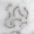 16G Internally Threaded Steel Curved Barbells | Body Jewelry | Wiccan Center