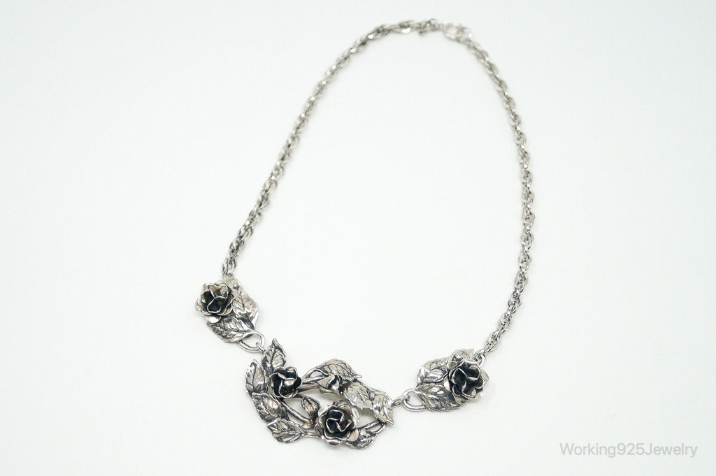 Vintage Danecraft Roses Sterling Silver Necklace | Jewelry > Necklaces > Pendants | Wiccan Center
