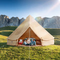 12 Person Canvas Glamping Bell Tent, Breathable Waterproof Large Yurt Tent with Stove Jack and Detachable Side Wall for Family Camping, 23'x23'x137"(Diameter 7M) | Sports & Outdoor | Wiccan Center