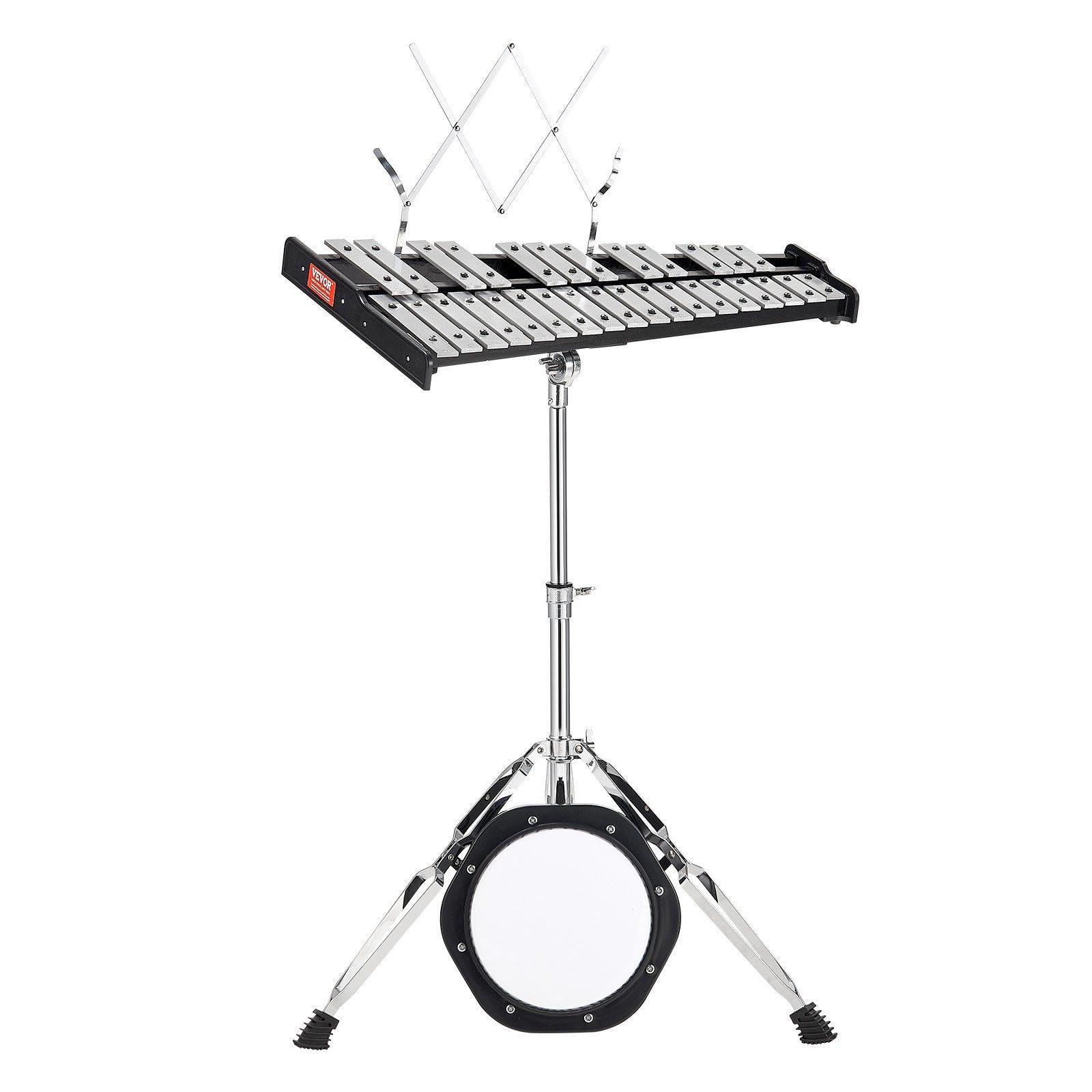 30 Note Glockenspiel Xylophone Bell Kit, Professional Percussion Instrument Set with Mallets, Drum Sticks, Music Stand, 8" Practice Pad, Adjustable Stand and Carrying Bag for Students & Adults