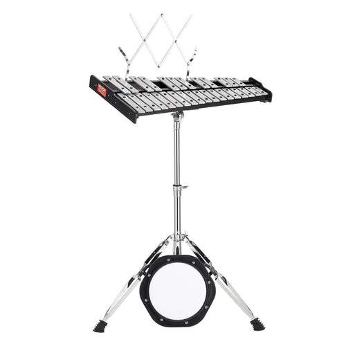 30 Note Glockenspiel Xylophone Bell Kit, Professional Percussion Instrument Set with Mallets, Drum Sticks, Music Stand, 8" Practice Pad, Adjustable Stand and Carrying Bag for Students & Adults | Health & Wellness | Wiccan Center