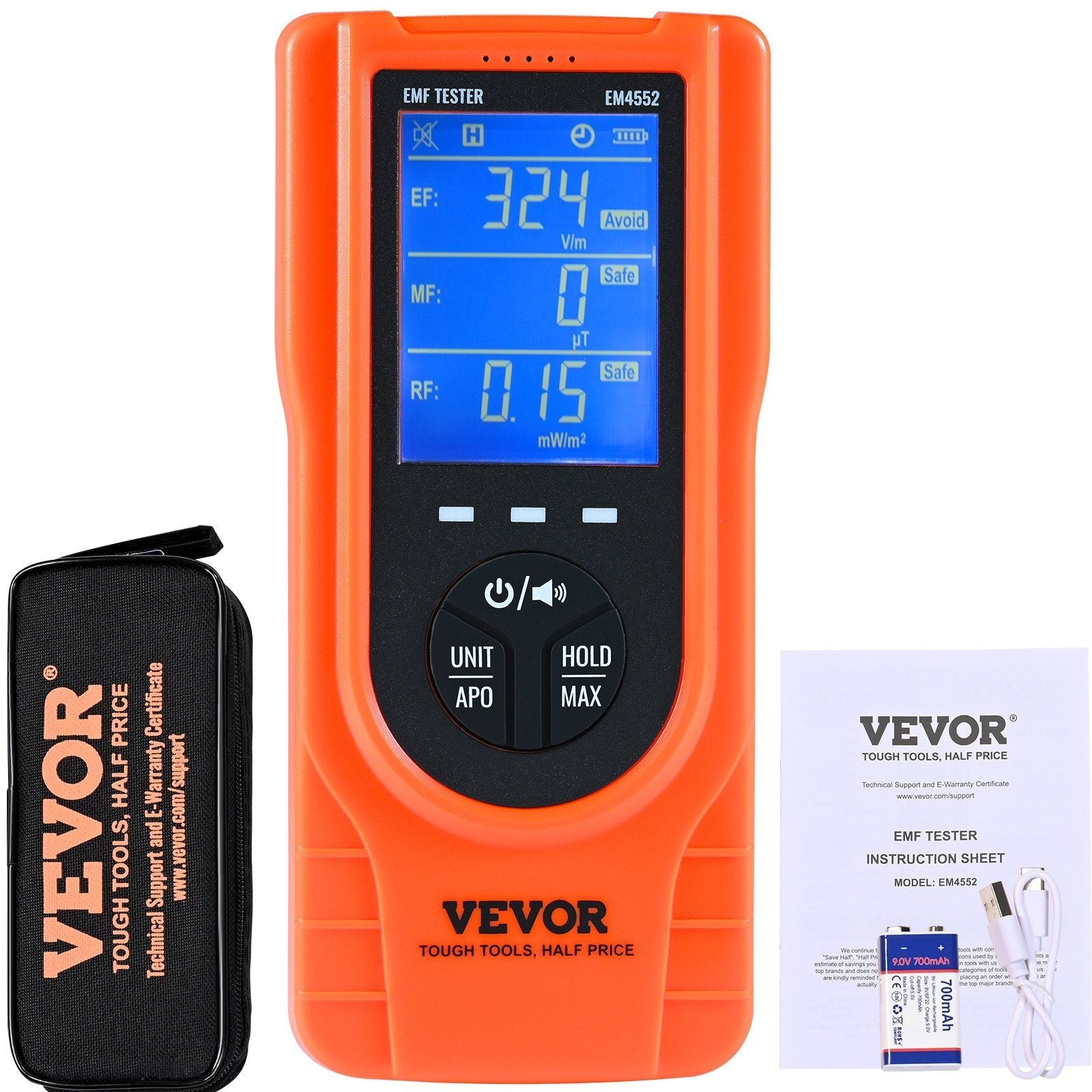 3-in-1 EMF Meter, 5Hz - 3.5GHz, Handheld Rechargeable Electromagnetic Field Radiation Detector, Digital LCD EMF Tester for EF MF RF Home Inspections Outdoor Ghost Hunting Paranormal Equipment | Home & Garden | Wiccan Center