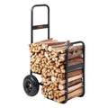 Firewood Log Cart, 250 lbs Load Capacity, Outdoor and Indoor Wood Rack Storage Mover with Pneumatic Rubber Wheels, Heavy Duty Steel Dolly Hauler, Firewood Carrier for Fireplace, Fire Pit, Black | Home & Garden | Wiccan Center