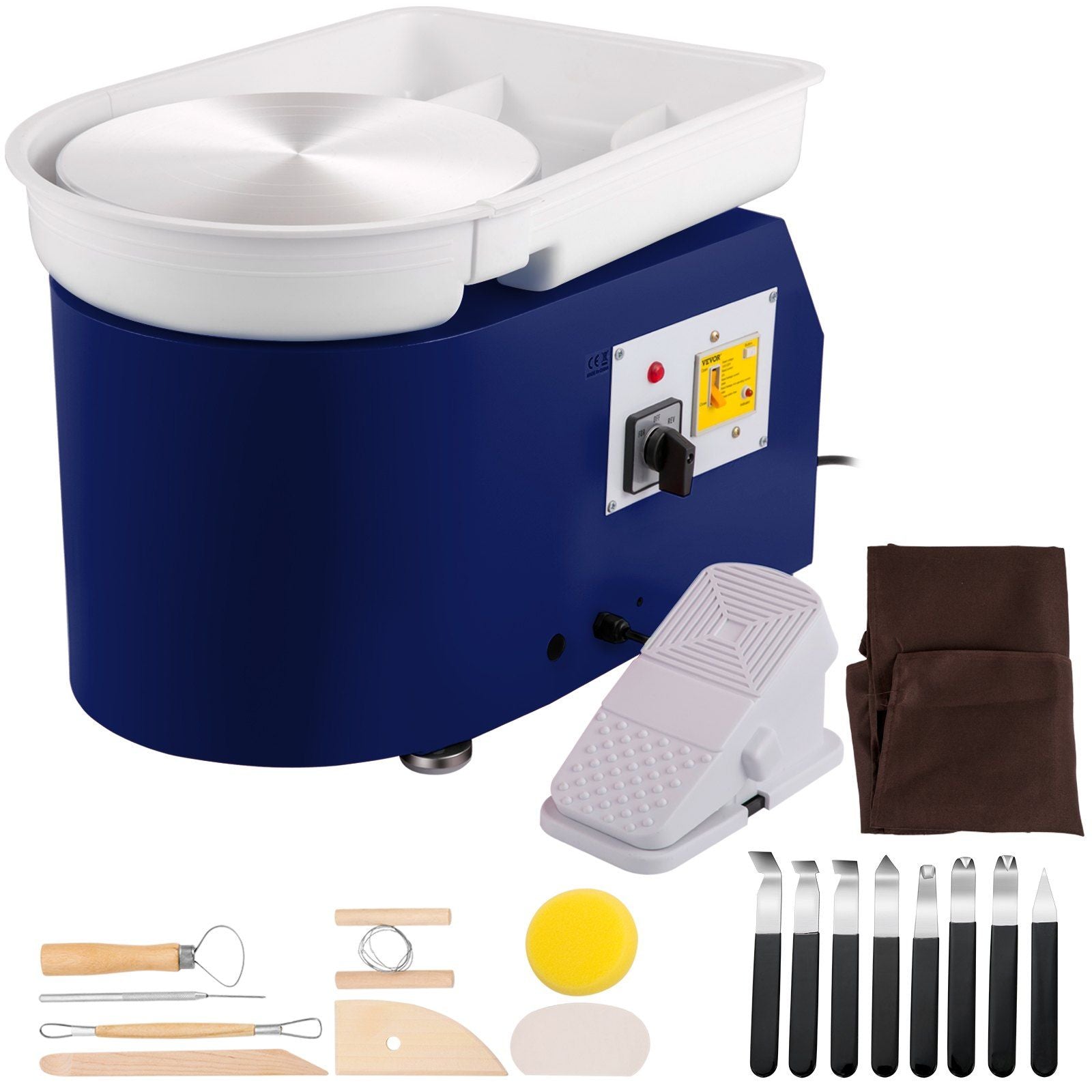 Pottery Wheel 28cm Pottery Forming Machine with Detachable Basin Foot Pedal Control 350W Art Craft DIY Clay Tool for Art Craft Work and Home DIY Blue, 18 Piece | Arts & Music | Wiccan Center
