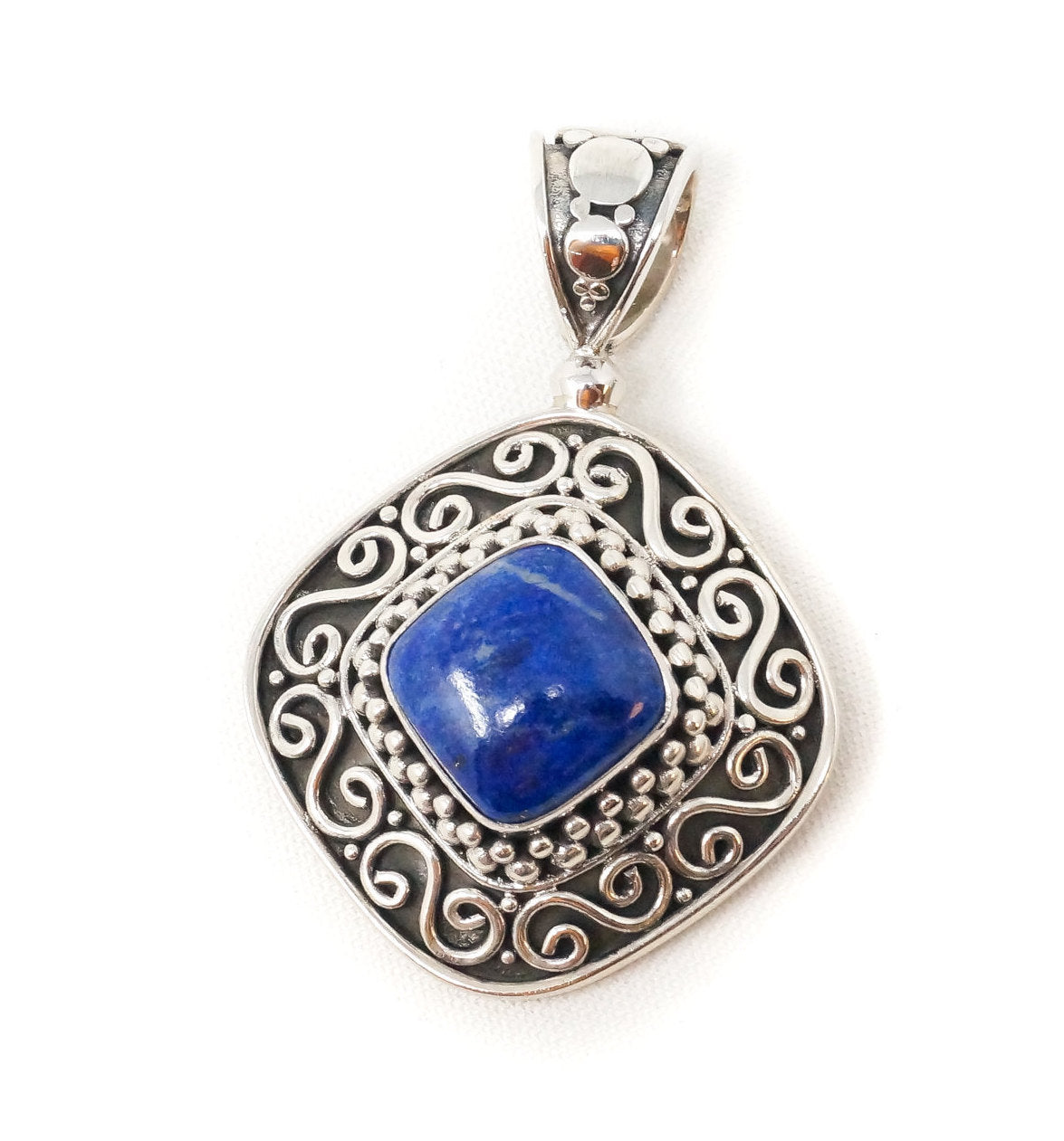 Vintage Designer BA Suarti Lapis Lazuli Bali Sterling Silver Necklace Pendant | Jewelry > Necklaces > Pendants | Wiccan Center