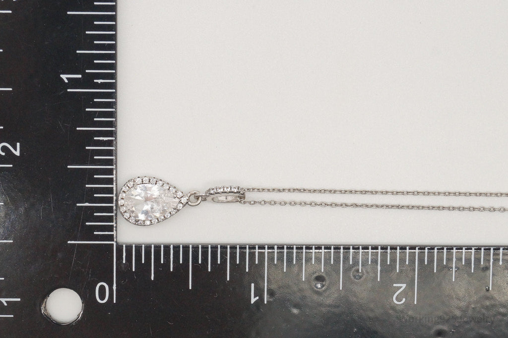 Vintage Designer HDS Large Cubic Zirconia Sterling Silver Necklace | Jewelry > Necklaces > Pendants | Wiccan Center