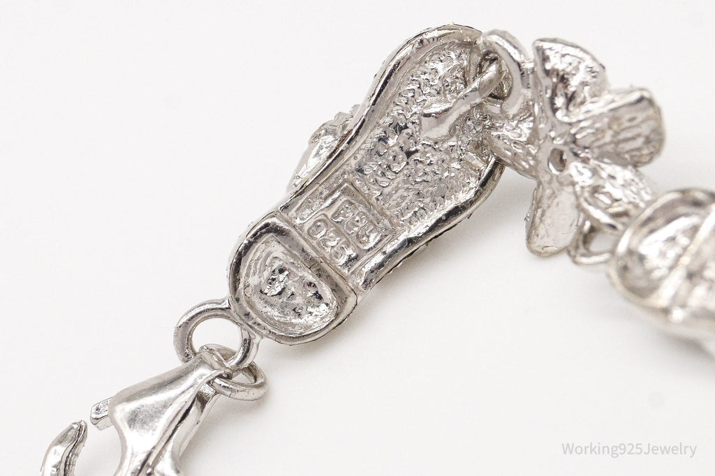 Vintage Cubic Zirconia Sandals & Flowers Sterling Silver Bracelet | Jewelry > Bracelets | Wiccan Center
