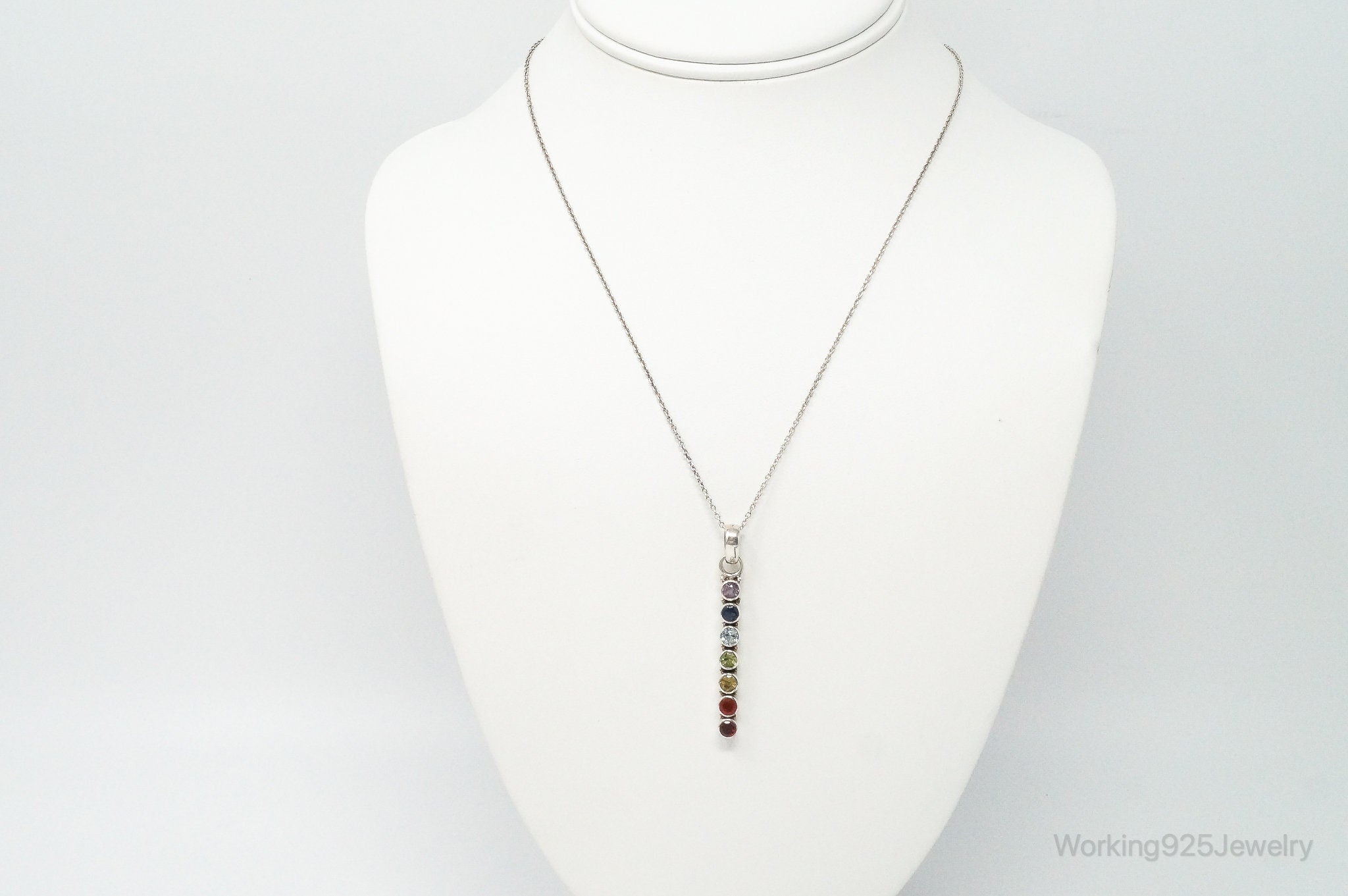 Vintage Multi Gemstone Sterling Silver Necklace | Jewelry > Necklaces > Pendants | Wiccan Center