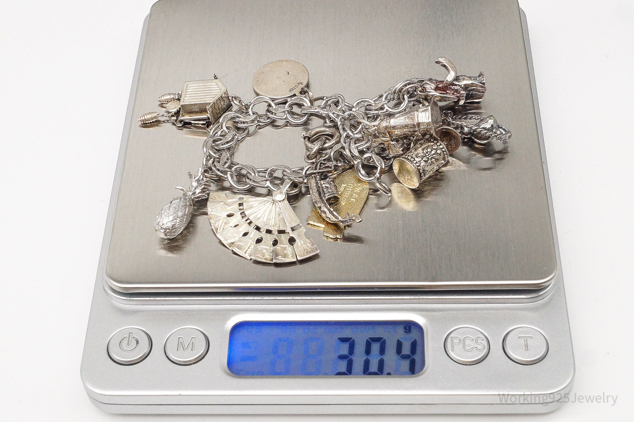 Antique Vintage Charms Sterling Silver Bracelet | Jewelry > Bracelets | Wiccan Center