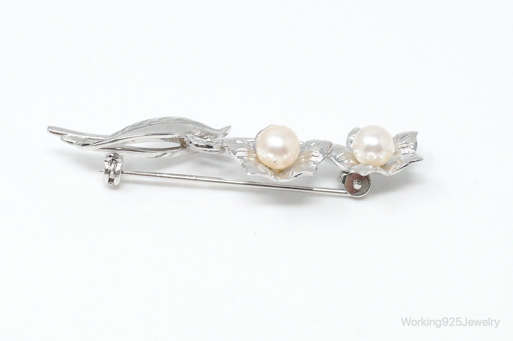 Antique Floral Pearl Sterling Silver Brooch Pin | Jewelry > Brooches, Pins & Clips | Wiccan Center