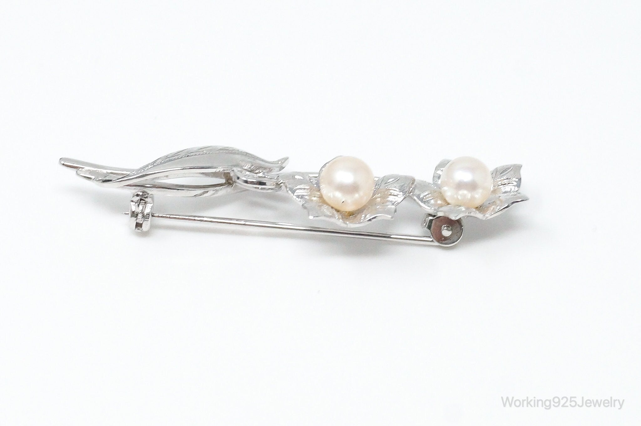 Antique Floral Pearl Sterling Silver Brooch Pin | Jewelry > Brooches, Pins & Clips | Wiccan Center