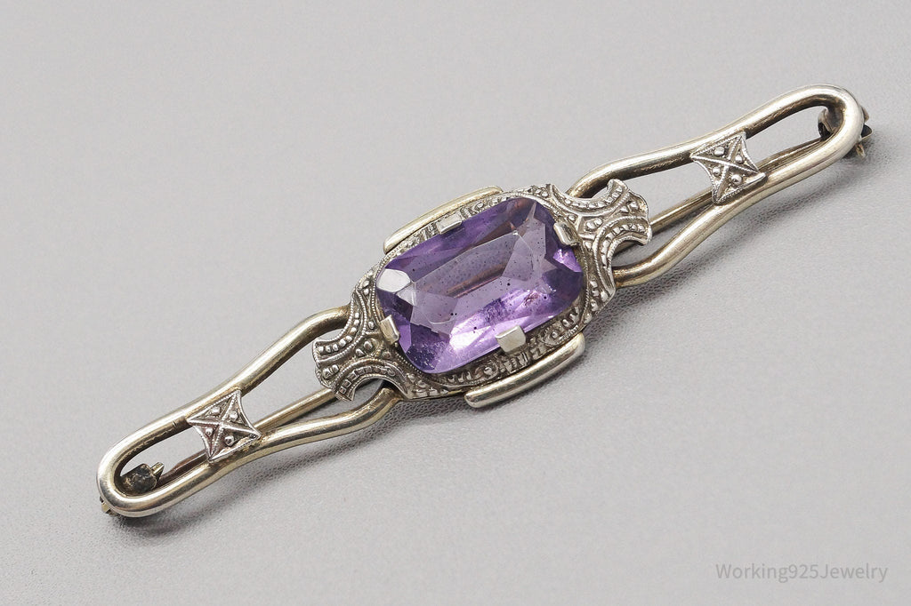 Antique Amethyst 835 Silver Pin Brooch | Jewelry > Brooches, Pins & Clips | Wiccan Center