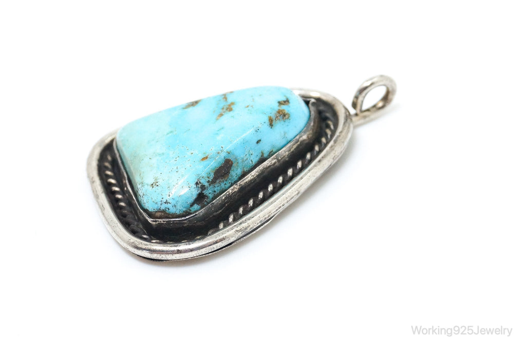 Vintage Native American Unsigned Turquoise Sterling Silver Pendant | Jewelry > Necklaces > Pendants | Wiccan Center