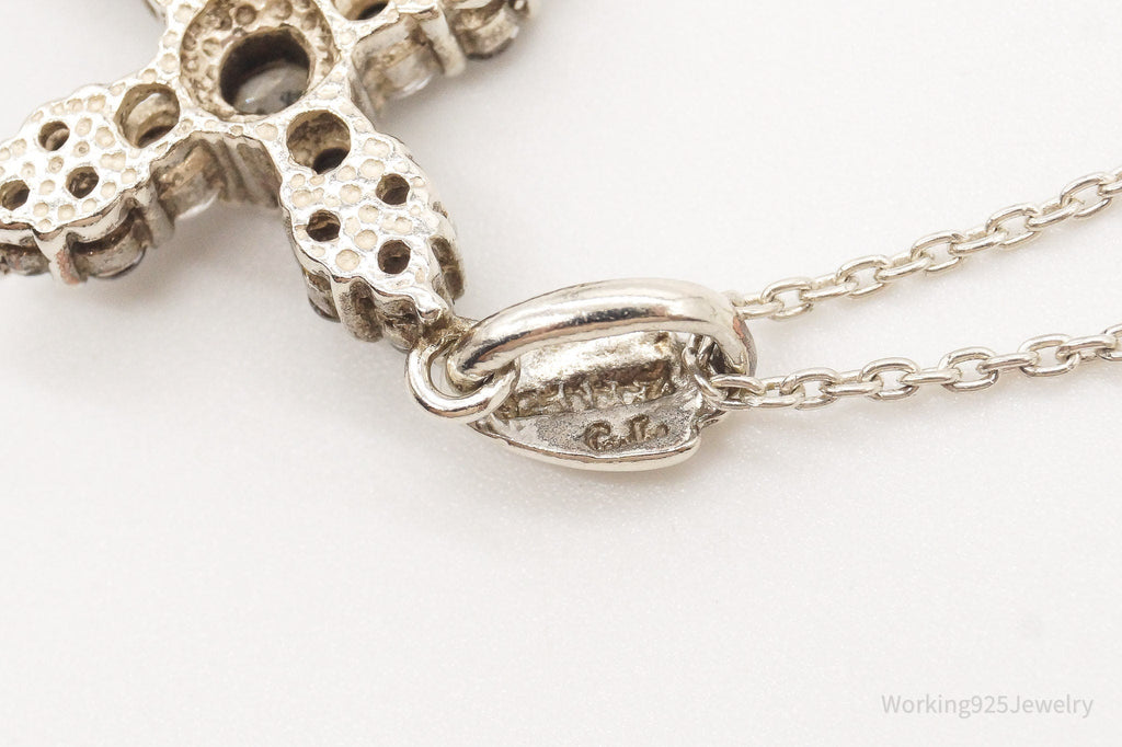 Vintage Cubic Zirconia Cross Sterling Silver Chain Necklace | Jewelry > Necklaces > Pendants | Wiccan Center