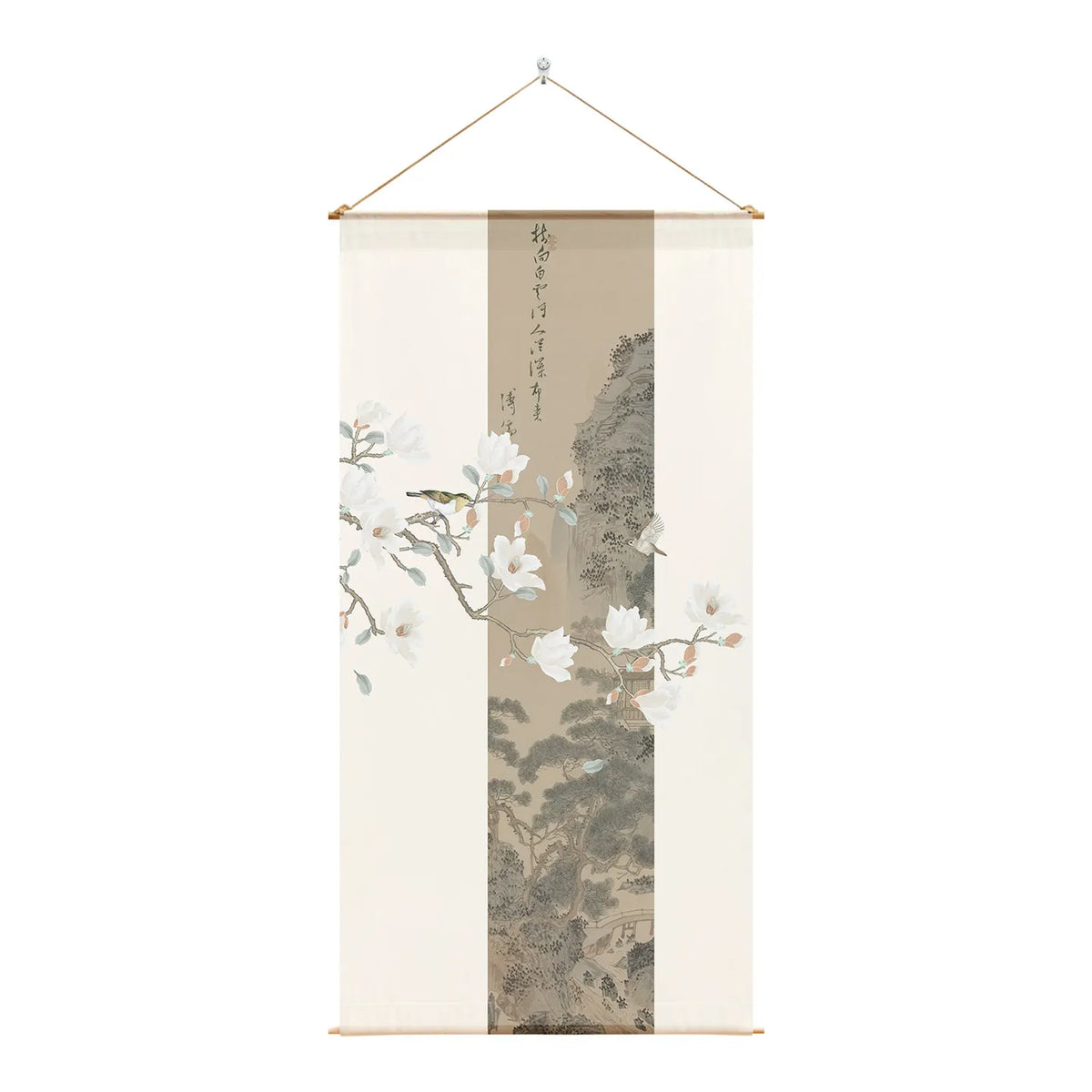 Japanese Zen Sheer Gauze Hanging Room Divider | Tea Room & Meditation Drape | Room Divider | Wiccan Center