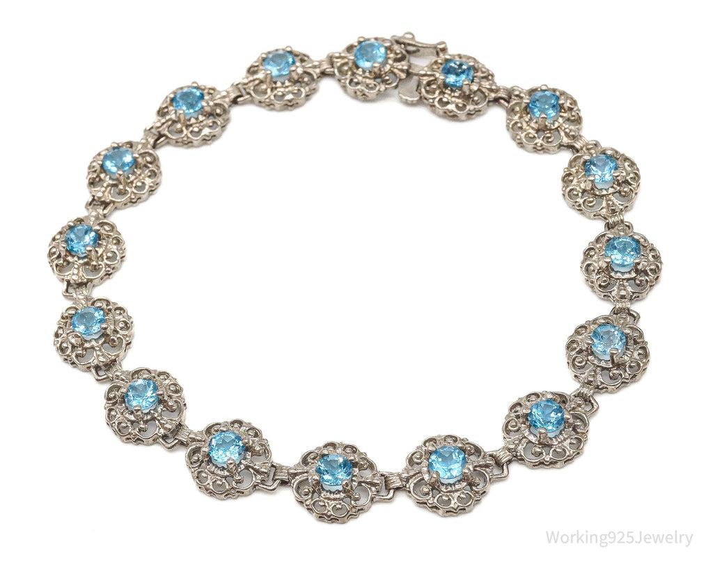 Vintage Blue Topaz Sterling Silver Bracelet | Jewelry > Bracelets | Wiccan Center