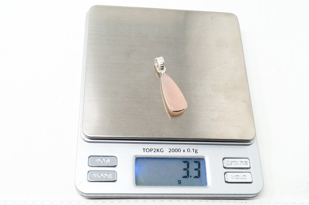 Vintage Designer TGGC Rose Quartz Art Deco Sterling Silver Necklace Pendant | Jewelry > Necklaces > Pendants | Wiccan Center