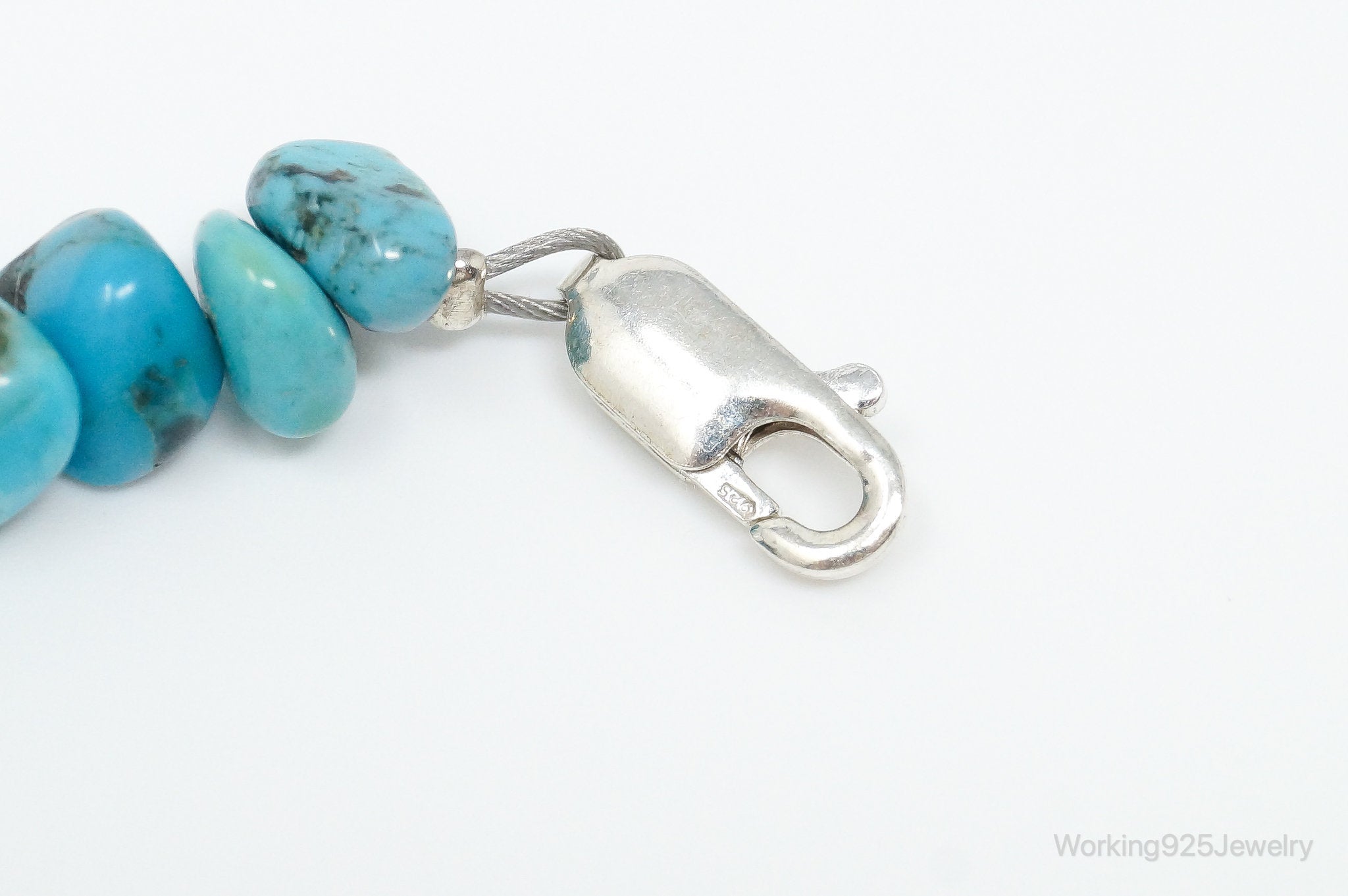 Vintage Southwestern Turquoise Beads Sterling Silver Necklace | Jewelry > Necklaces > Pendants | Wiccan Center
