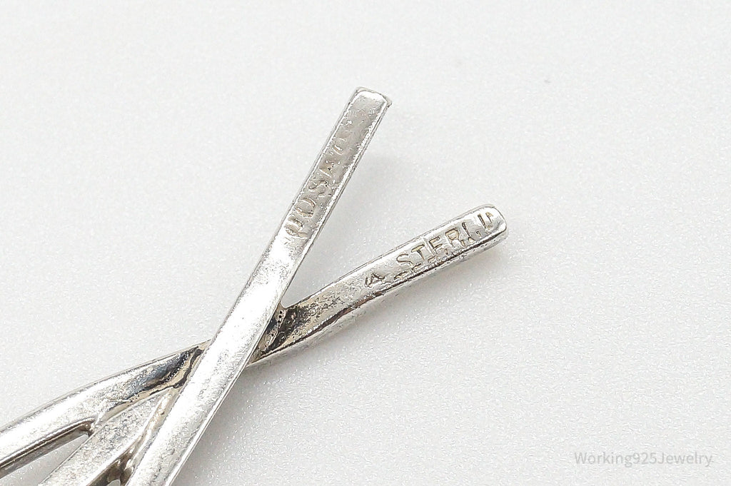 Vintage Ichthus Cross Fish Modernist Sterling Silver Necklace Pendant | Jewelry > Necklaces > Pendants | Wiccan Center