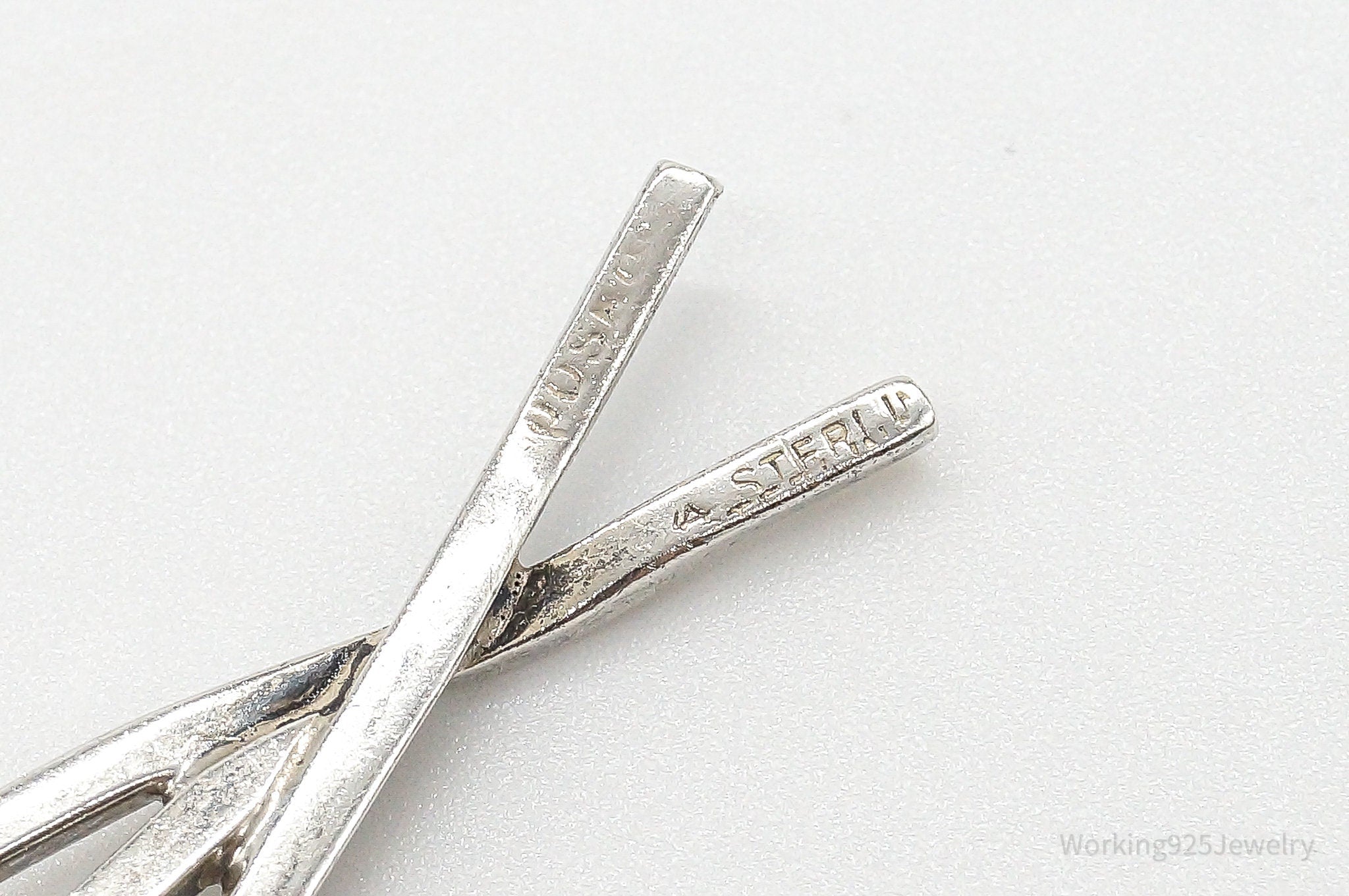 Vintage Ichthus Cross Fish Modernist Sterling Silver Necklace Pendant | Jewelry > Necklaces > Pendants | Wiccan Center