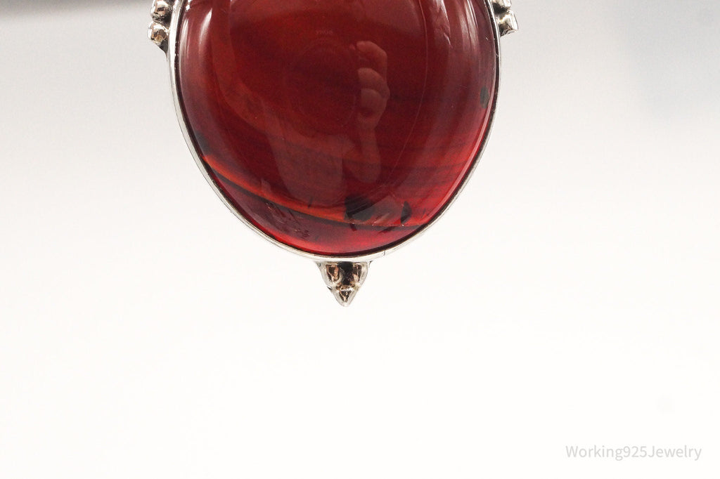 Vintage Large Red Agate Sterling Silver Pendant | Jewelry > Necklaces > Pendants | Wiccan Center